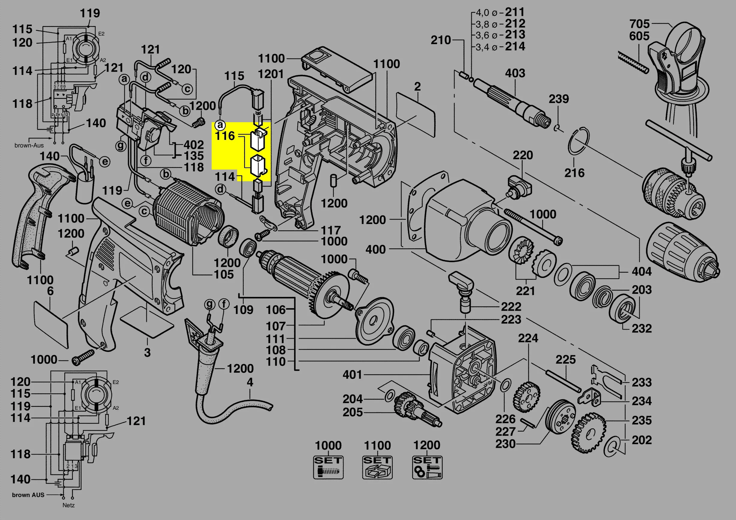 porte-balai charbon réf. 4931271678 AEG